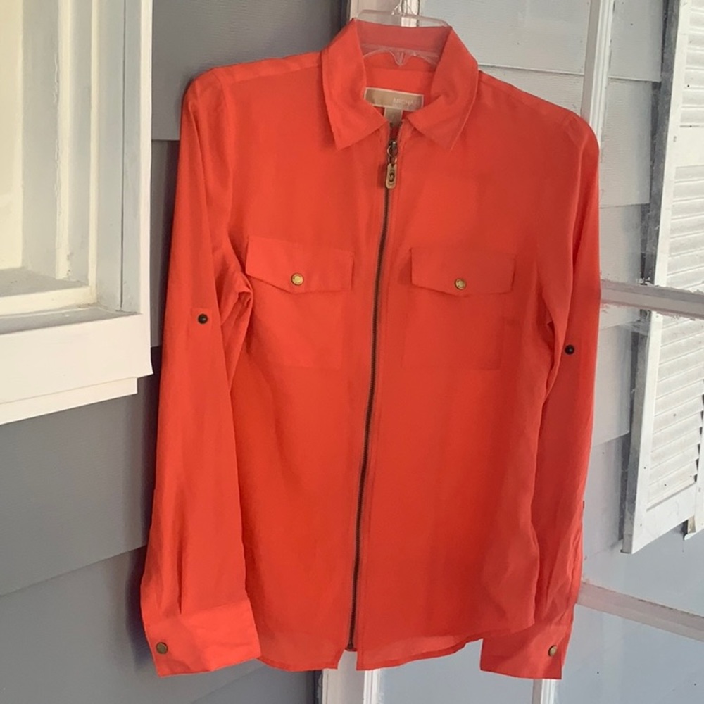 Michael Kors Tangerine Collard Blouse
